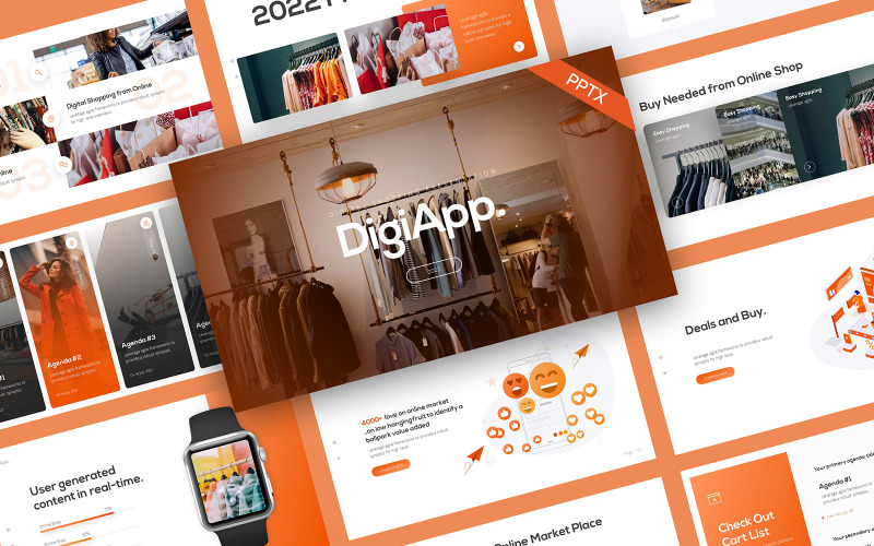 DigiApp Digital Shopping PowerPoint Template