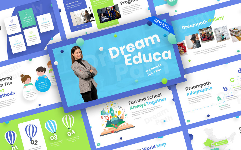 Šablona hlavní myšlenky vzdělávání DreamEduca