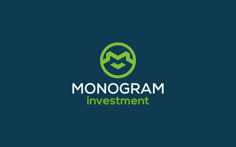 Monogram M Minimalist letter logo design template