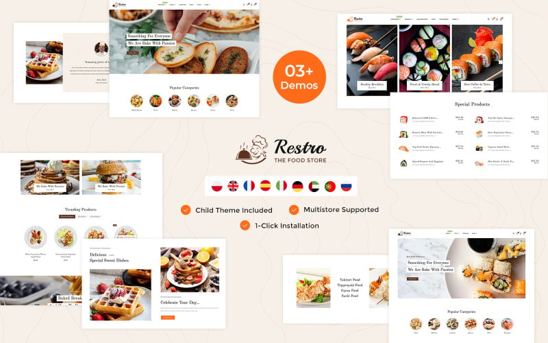 Restro - Sushi, Japans, Chinees Restaurants Winkel PrestaShop Thema