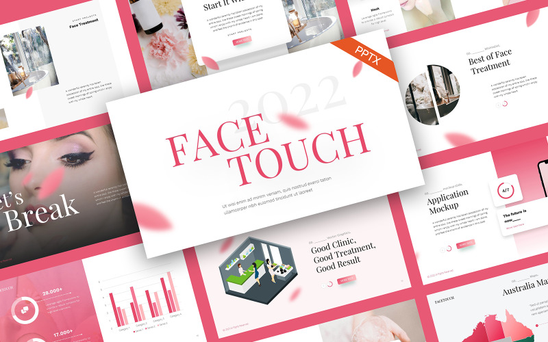 FaceTouch美容面部PowerPoint模板