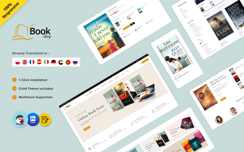 Bookshop - Responsywny motyw Prestashop Bookstall, eBook, komiks i Księgarnia