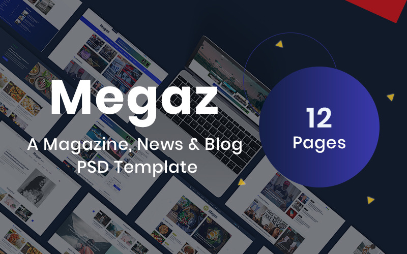 Megaz -杂志、新闻和博客的PSD模型