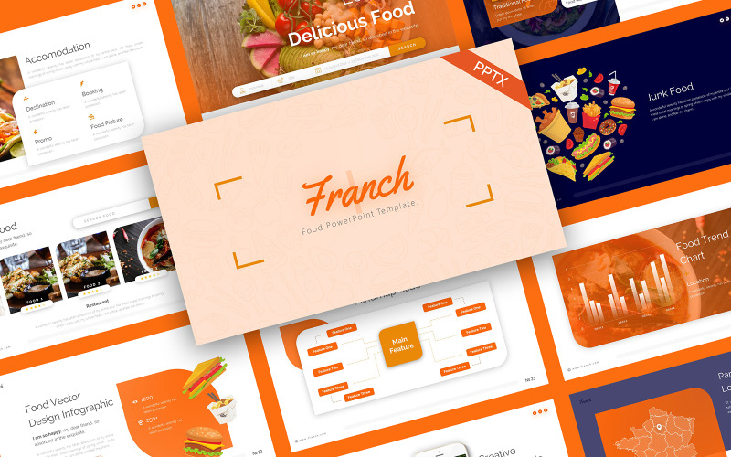Franch Food PowerPoint-mall