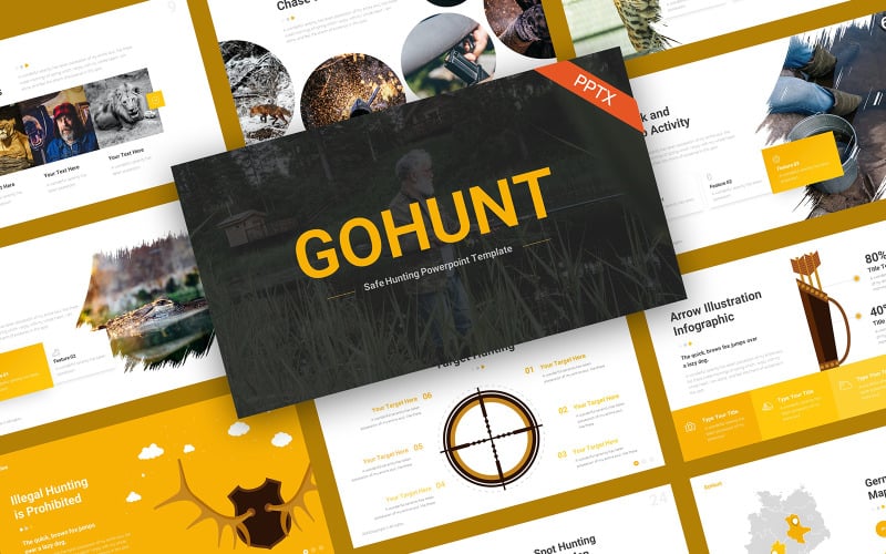 GoHunt Safe Hunting PowerPoint Template