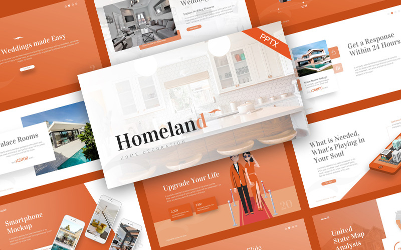 Homeland Home Decoration PowerPoint-Vorlage