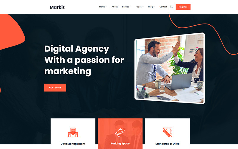 Markit - адаптивна тема WordPress для цифрового агентства