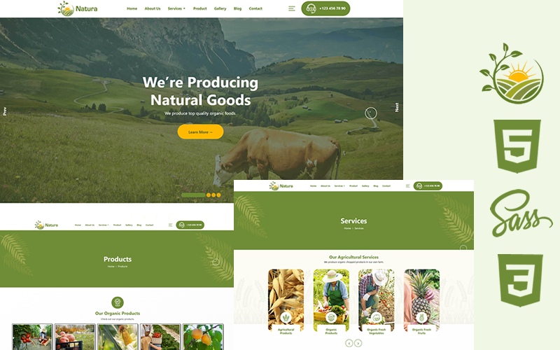 Natura -农场主题Html5 Css3网站模板
