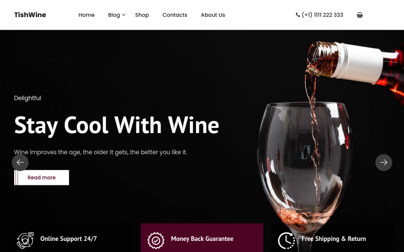 TishWine - Tema WordPress da loja de vinhos