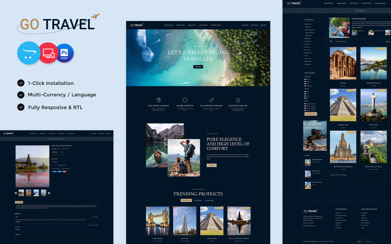 GoTravel - Seyahat, Tur ve Turizm Acentesi Opencart Store
