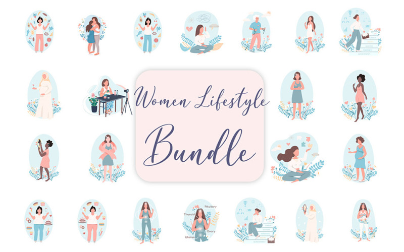 Bundel met illustraties over levensstijl voor vrouwen