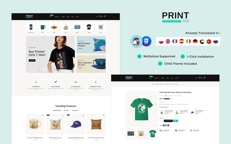 Printme -打印服务多用途响应pre - shop主题