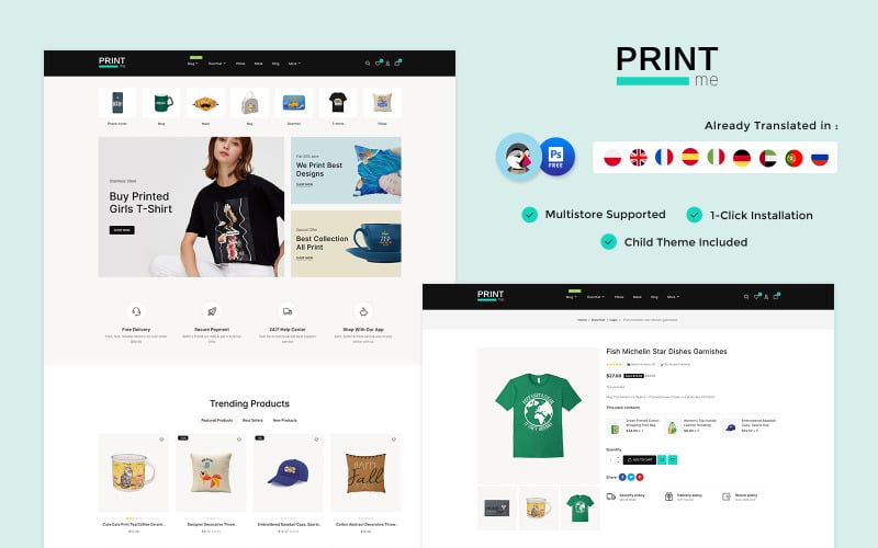 Printme - Víceúčelové responzivní téma Prestashop Printing Services