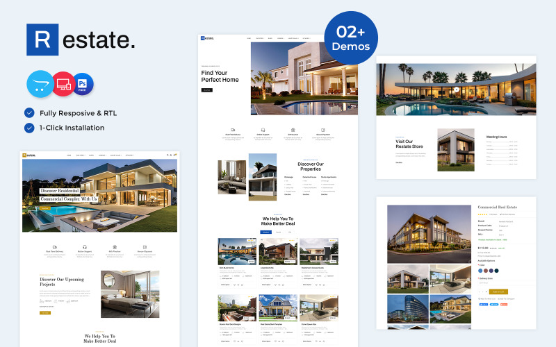 Restate - Immobilienagentur Opencart Responsive Theme