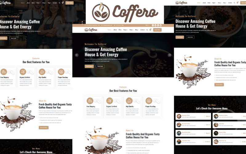 Coffero -咖啡馆和咖啡店的HTML5模板