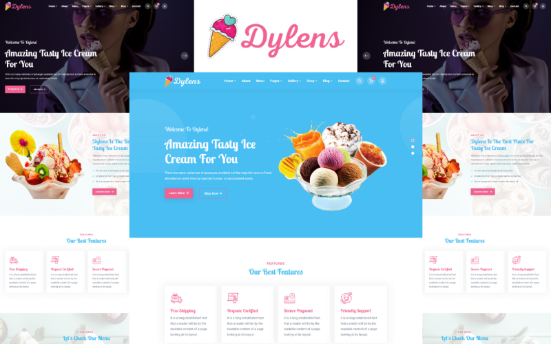 Dylens -冰淇淋店HTML5模板