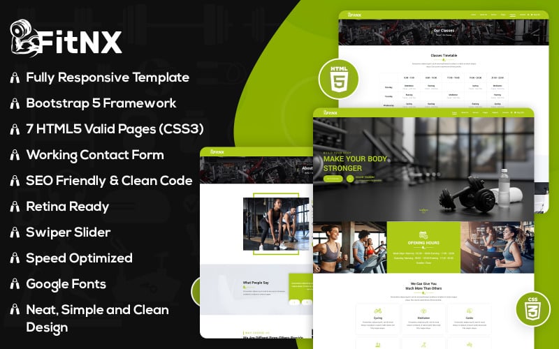 FitNX- Gym och Fitness HTML5 webbplatsmall