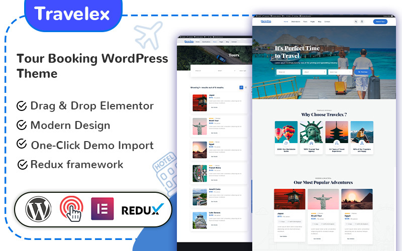 Travelex – téma WordPress pro rezervace cestování