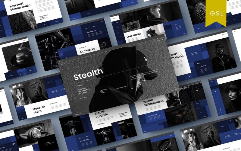 Stealth - бизнес-шаблон слайдов Google