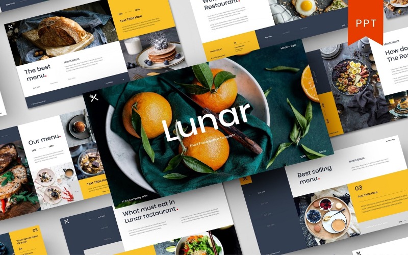 Lunar – Food PowerPoint šablona