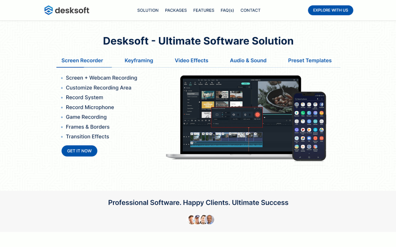 Desksoft - Modelo de site HTML5 de produto de software