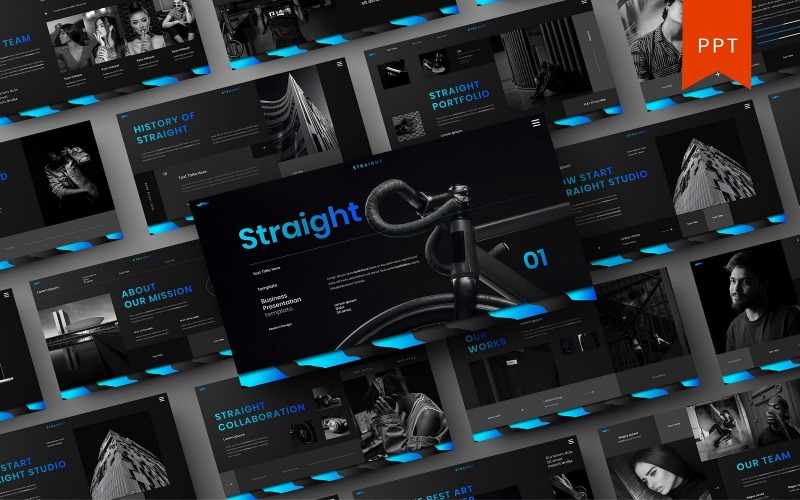 Straight – Business Шаблон PowerPoint