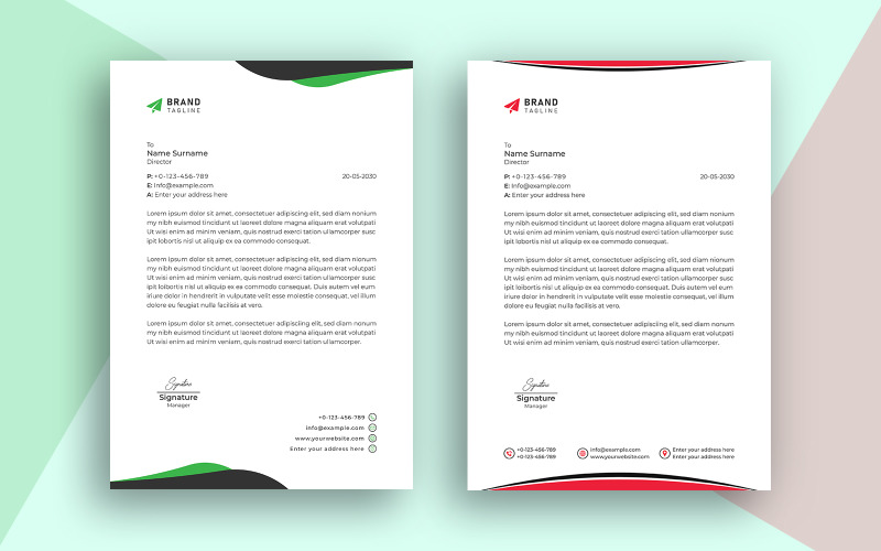 Briefkopf-Designvorlage für Marketingagenturen für Großunternehmen