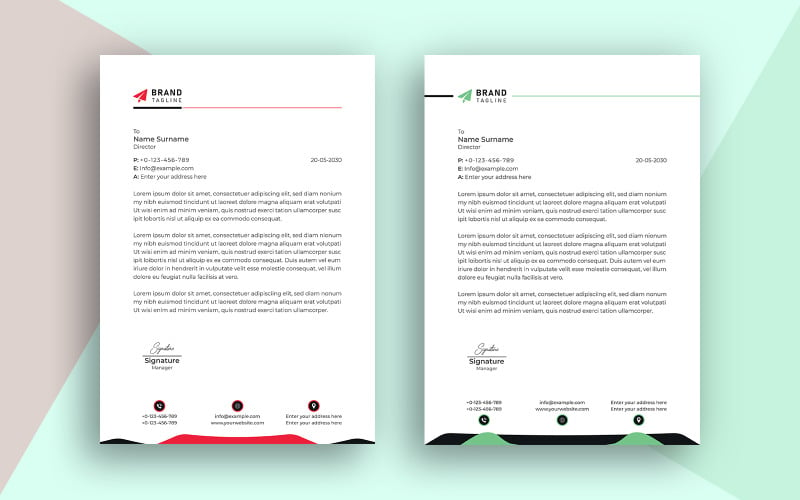 Creative Marketing Agency Corporate Business Letterhead Template