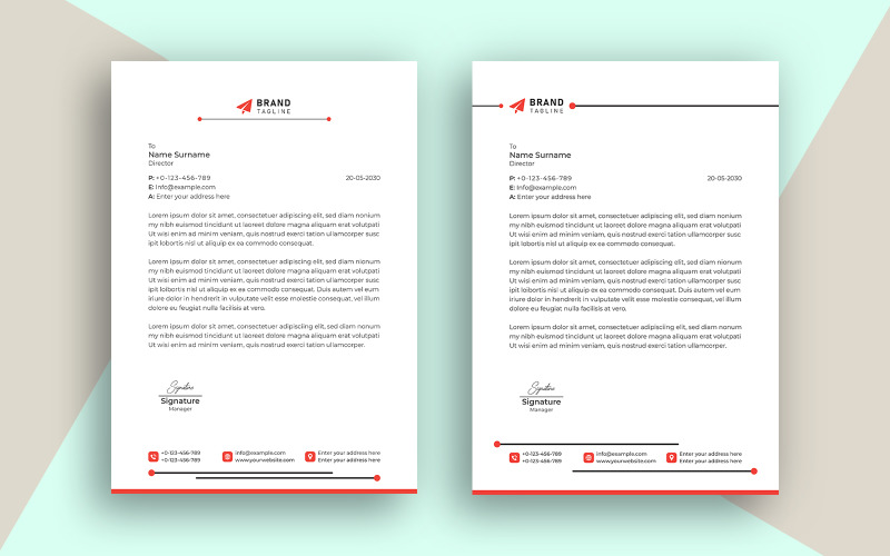 Kreativa företagsföretag malldesign för brevpapper