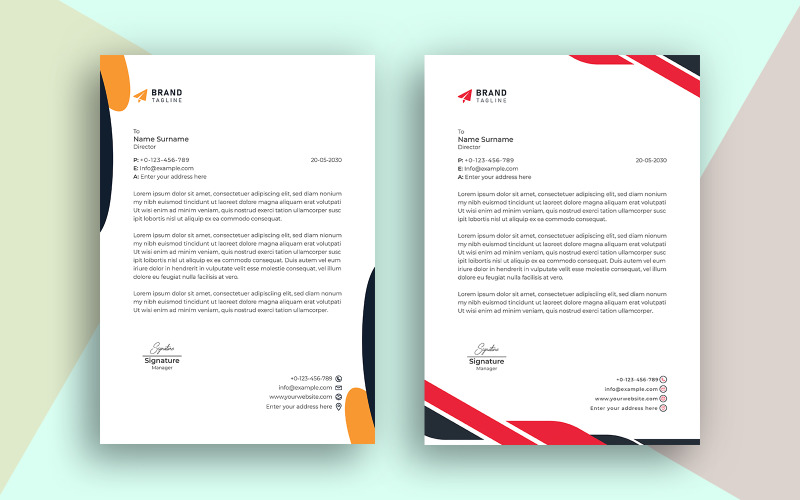 Kreativa företagsföretags designmall för brevpapper