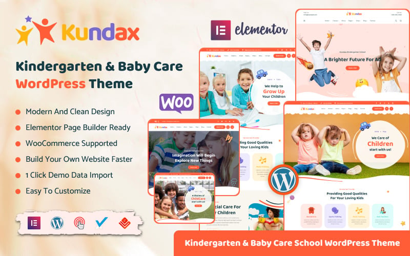 Kundax - Tema WordPress de Cuidados com o Bebê do Jardim de Infância