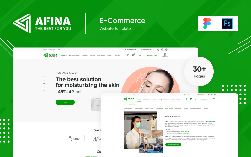 Afina E-Commerce-Designvorlage Figma Photoshop