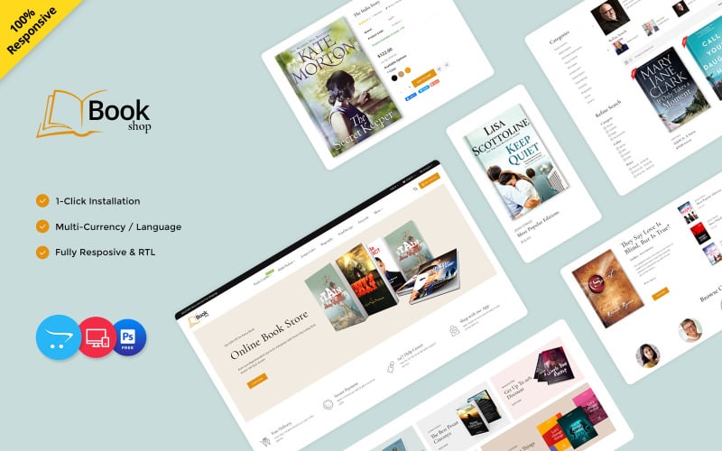 Buchhandlung - Buchhandlung, eBook, Geschichte, Comic und Buchhandlung Opencart Responsive Theme