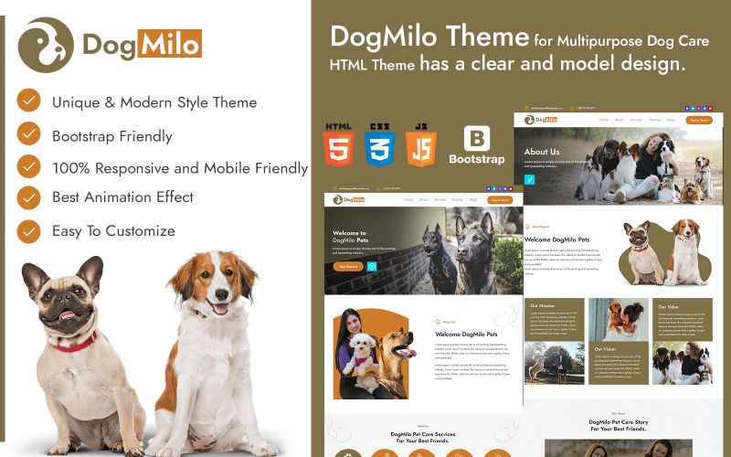 Dogmilo Köpek Bakımı Html Şablonu