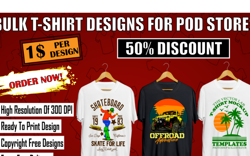 T-shirtdesigner för Pod, Teespring och Amazon