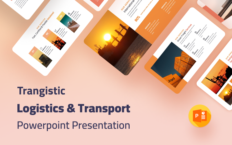 Trangistic - Modelo de apresentação em 演示文稿 de logística e transporte