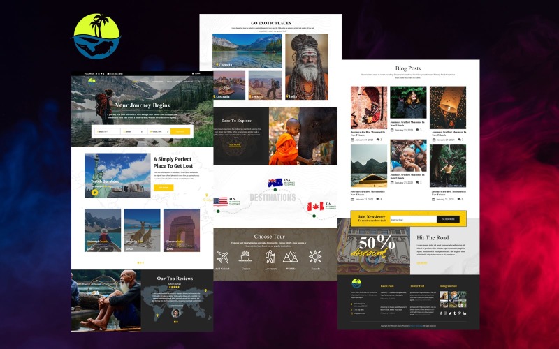 探险之旅 & 旅游网站模板