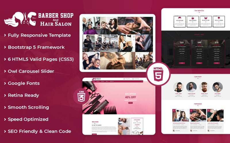 Barbershop and Hair Salon-Html-Template