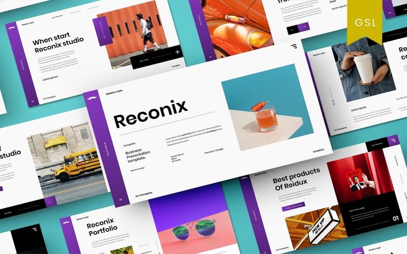 Reconix - бизнес-шаблон слайдов Google