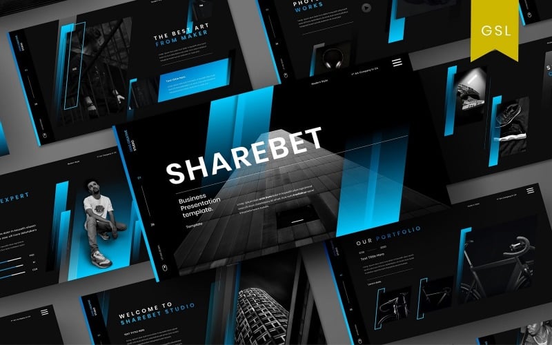 Sharebet - Plantilla de diapositiva de Google de negocios