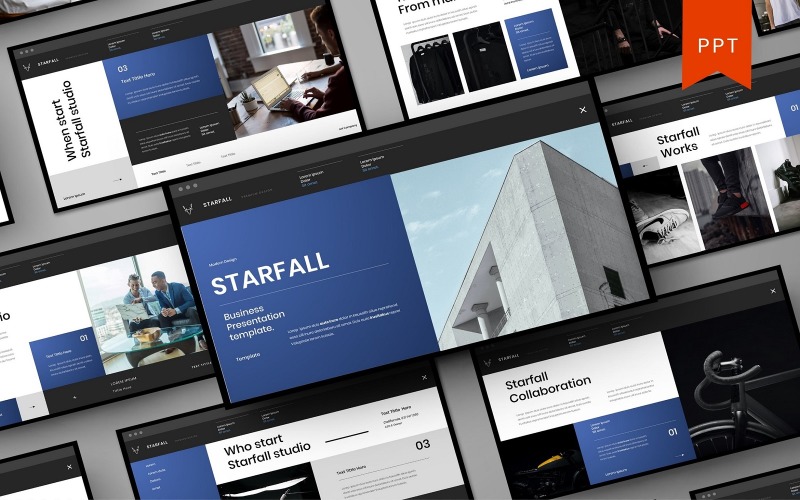 Starfall — Biznes Szablon PowerPoint