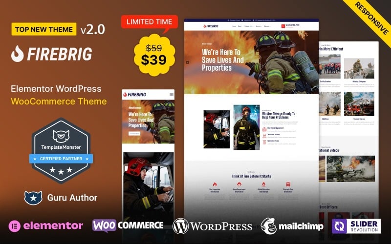 Firebrig -安全和消防部门WordPress主题