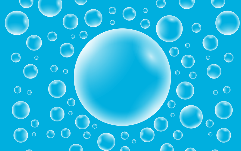 Illustrazione della priorità bassa delle bolle d'acqua