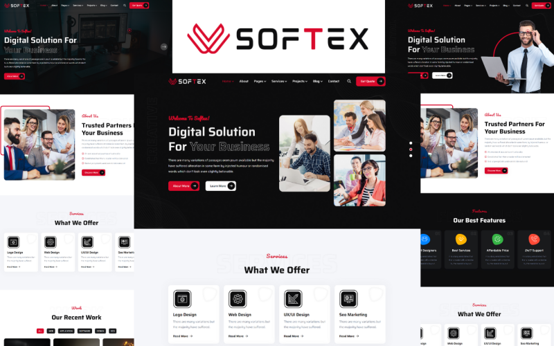 Softex - Modèle HTML5 de logiciel et d'agence numérique