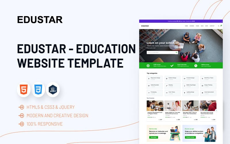 Edustar -在线课程 & 教育HTML模板