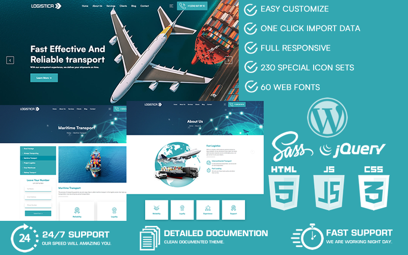 Logistica - Logistic & Transportation Service WordPress Theme