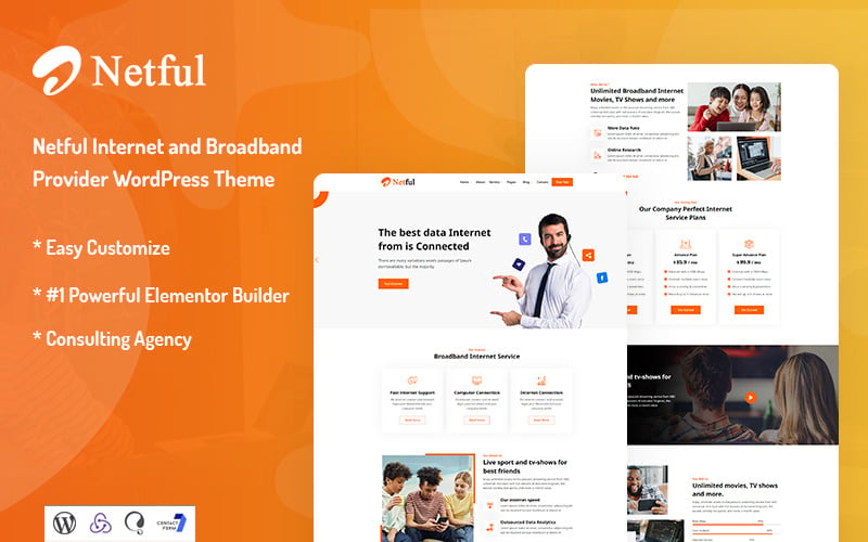 Netful - Internet- und Breitbandanbieter WordPress Theme