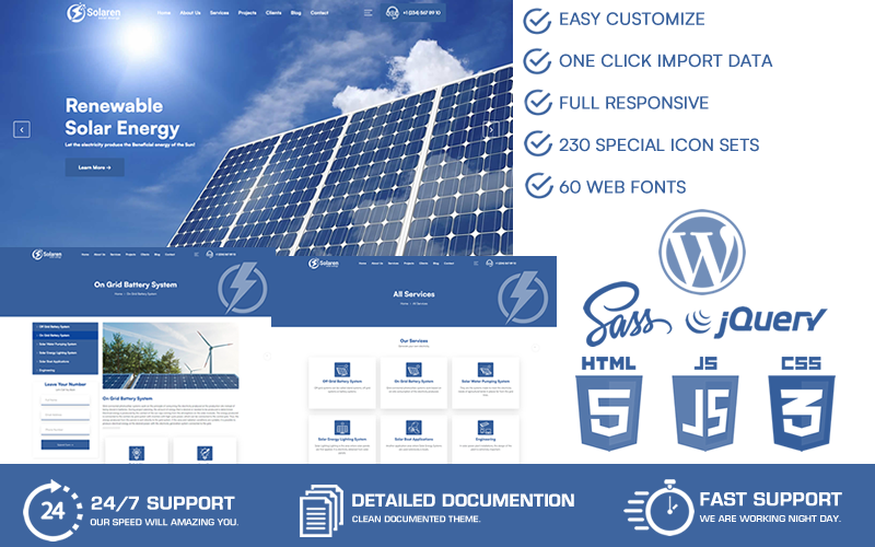 Solaren - Tema WordPress per l'energia solare