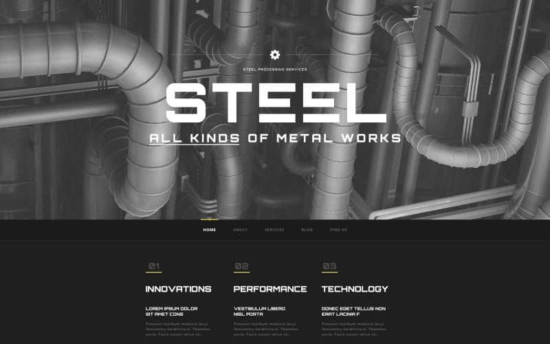 Modèle de site Web gratuit pour les arts industriels