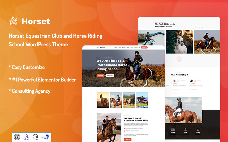 Horset - Thème WordPress pour club équestre et école d'équitation